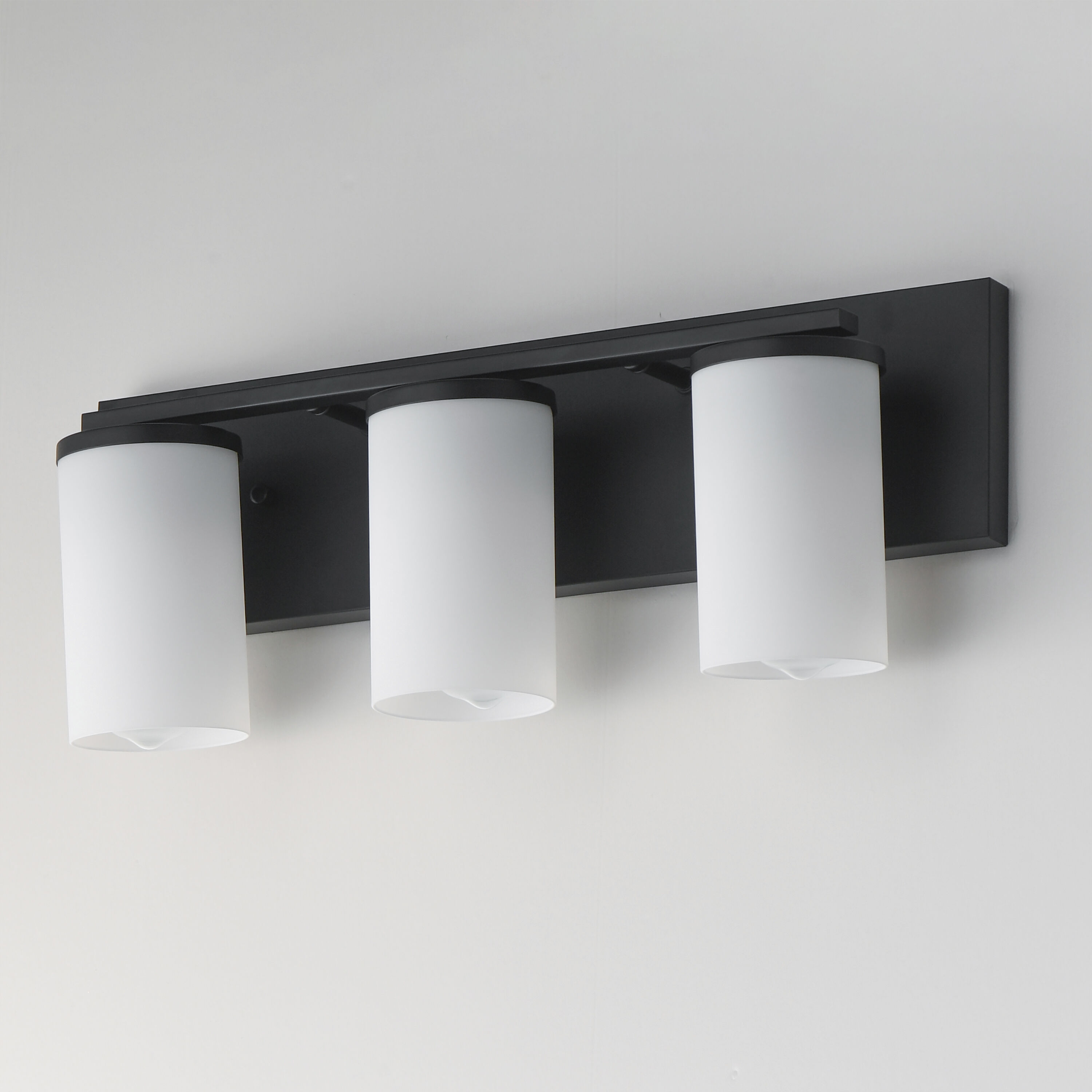 Lateral 3 Light 20 inch Black Bath Vanity Wall Light in Satin White