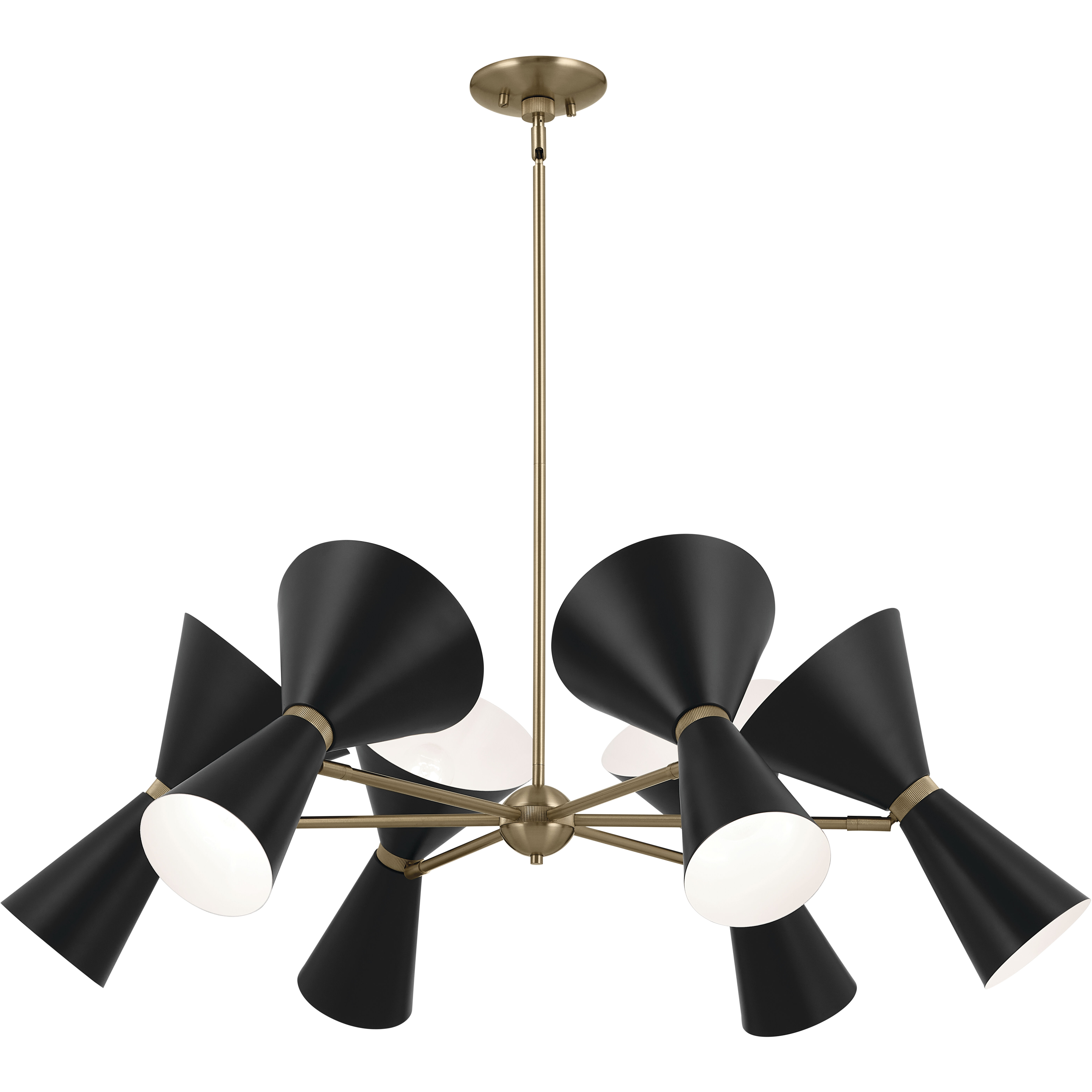 Phix LED 38.75 inch Champagne Bronze with Black Chandelier Ceiling Light