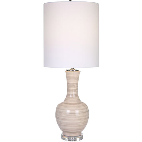 Chalice 33 inch 150.00 watt Taupe/Tan/Charcoal and Polished Nickel Table Lamp Portable Light