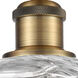 Ballston Small Deco Swirl 1 Light 6 inch Brushed Brass Semi-Flush Mount Ceiling Light, Ballston