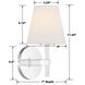 Harleigh 1 Light 6 inch Chrome Bathroom Vanity Wall Light