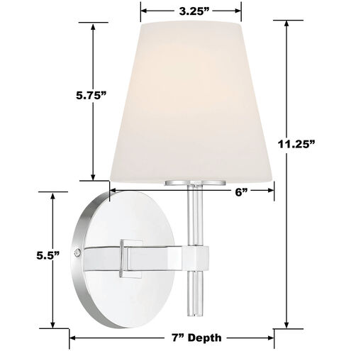 Harleigh 1 Light 6 inch Chrome Bathroom Vanity Wall Light