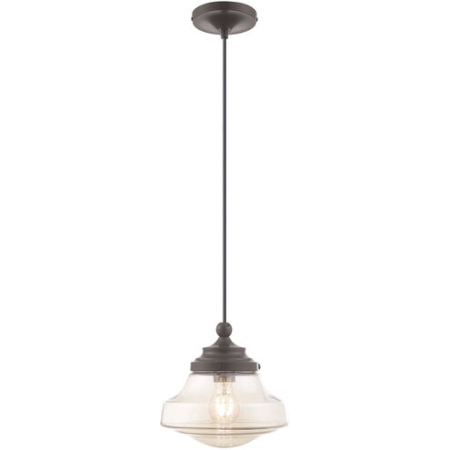 Art Glass 1 Light 9 inch English Bronze Mini Pendant Ceiling Light