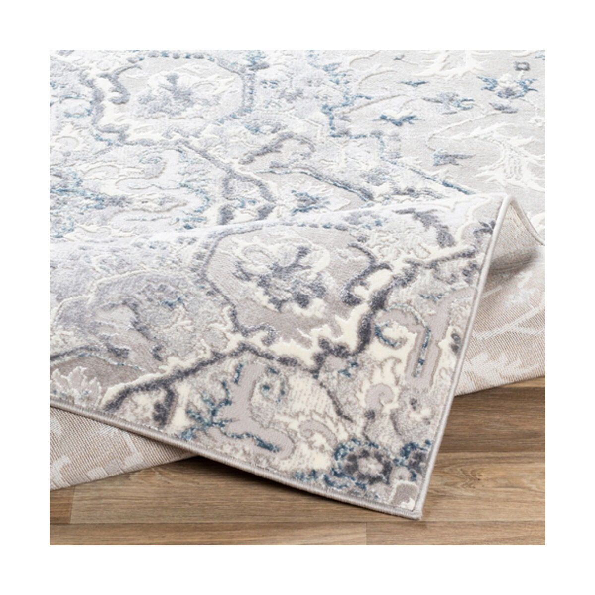 Katmandu 35 X 24 inch Medium Gray/Charcoal/Denim/Ivory/Light Gray Rugs