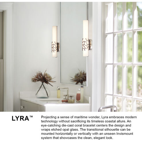 Lyra LED 23 inch Lacquered Brass Vanity Light Wall Light, Vertical