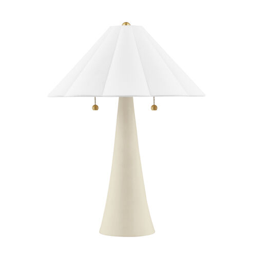 Alana 23 inch 60.00 watt Aged Brass/Ceramic Antique Ivory Table Lamp Portable Light