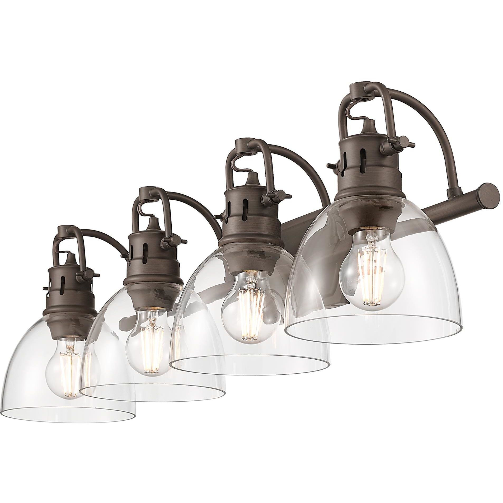 Yep Duncan Vanity Wall Light in Rubbed Bronze, Clear Glass