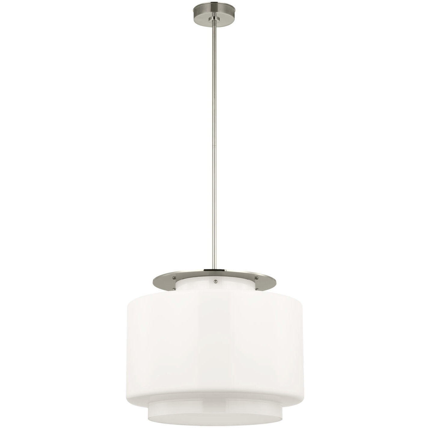 Ray Booth Elias LED 20 inch Polished Nickel Pendant Ceiling Light in White Glass