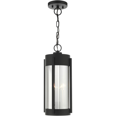 Sheridan 2 Light 8 inch Black with Brushed Nickel Candles Outdoor Pendant Lantern