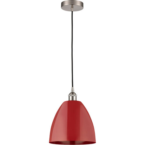 Edison Plymouth Dome 1 Light 9 inch Brushed Satin Nickel Mini Pendant Ceiling Light