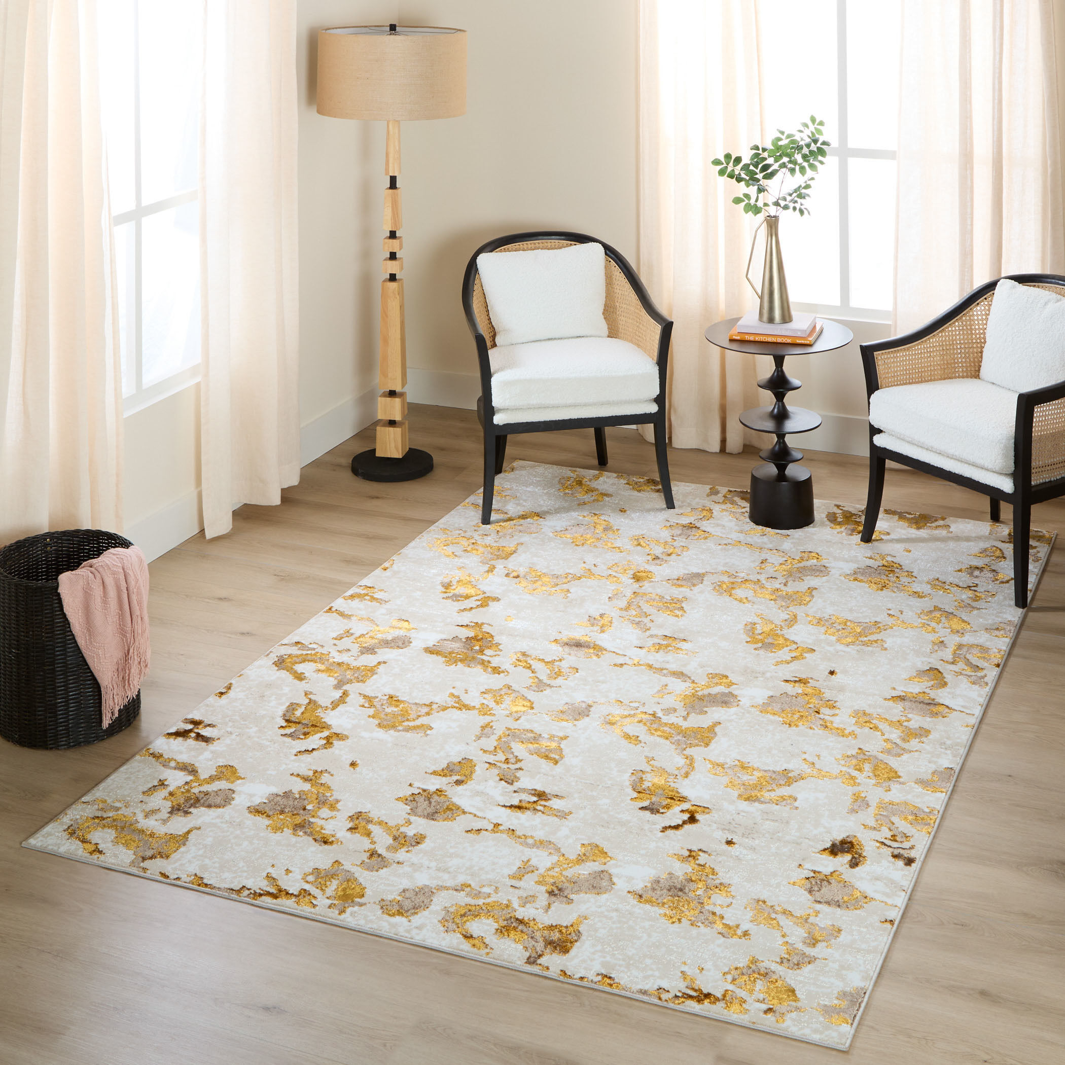Sibel 130 X 94 inch Gold Rug in 8 x 11
