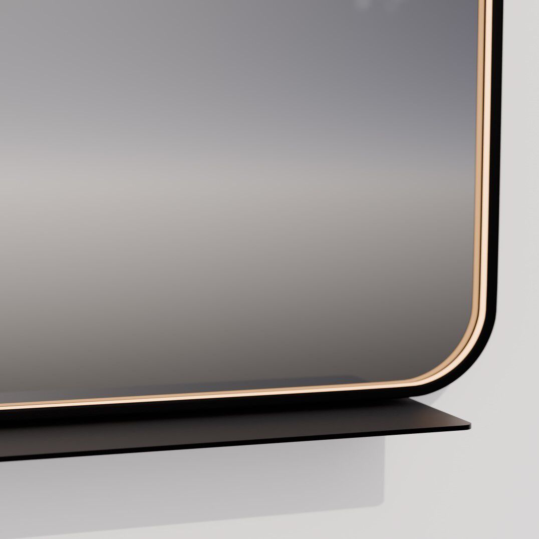 Avior 36 X 24 inch Black LED Lighted Mirror, Vanita by Oxygen