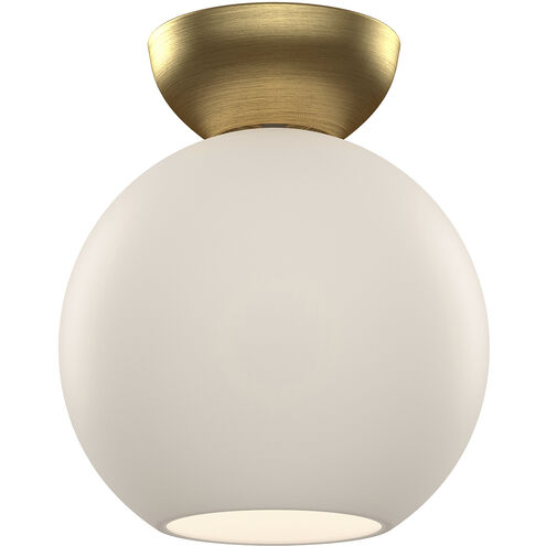 Arcadia 1 Light 7.88 inch Brushed Gold Semi Flush Mount Ceiling Light in Opal