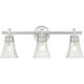 Belle 3 Light 24 inch Brushed Nickel Bath Vanity Light Wall Light