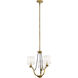 Thisbe 3 Light 18 inch Natural Brass Mini Chandelier Ceiling Light