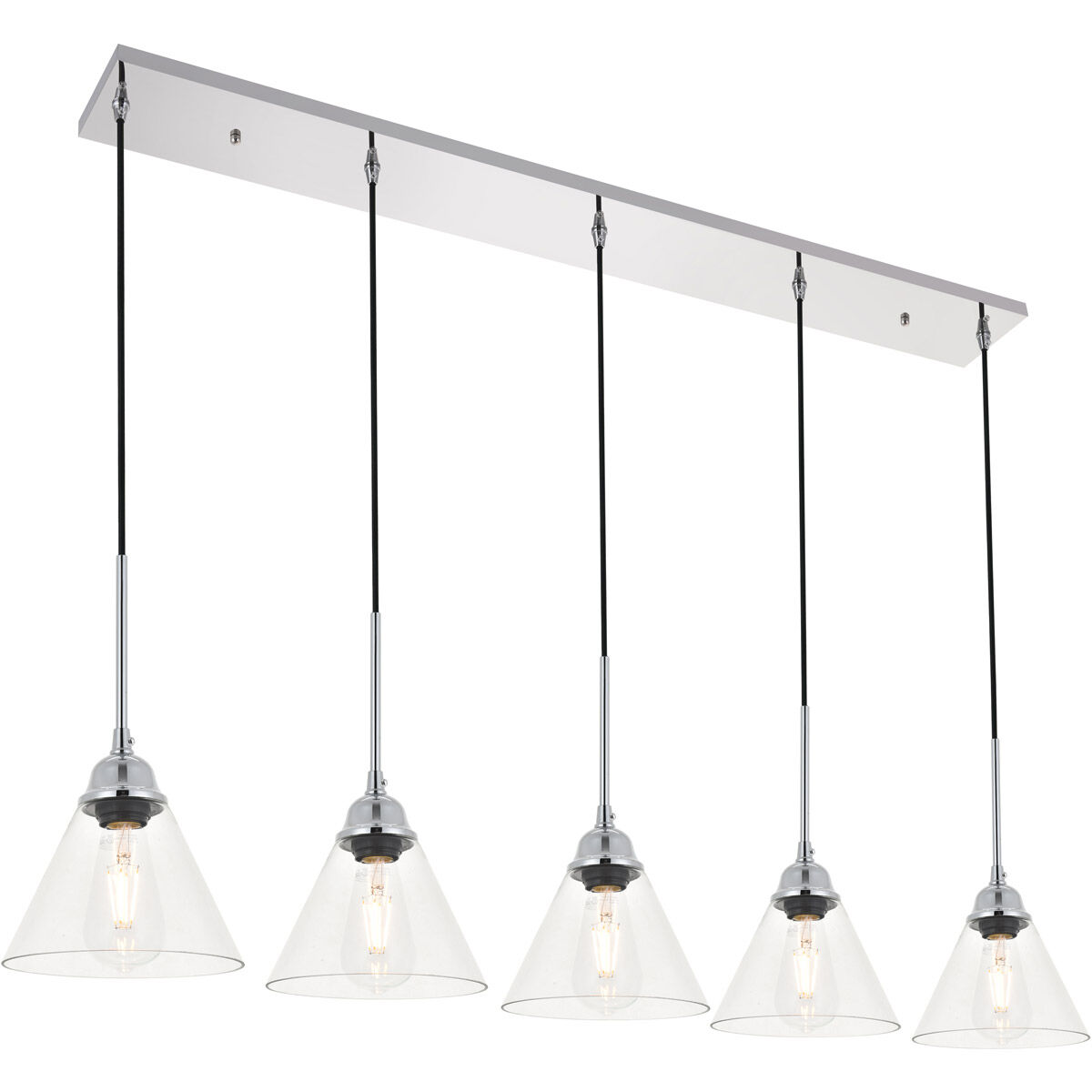 Histoire 5 Light 47 inch Chrome Pendant Ceiling Light