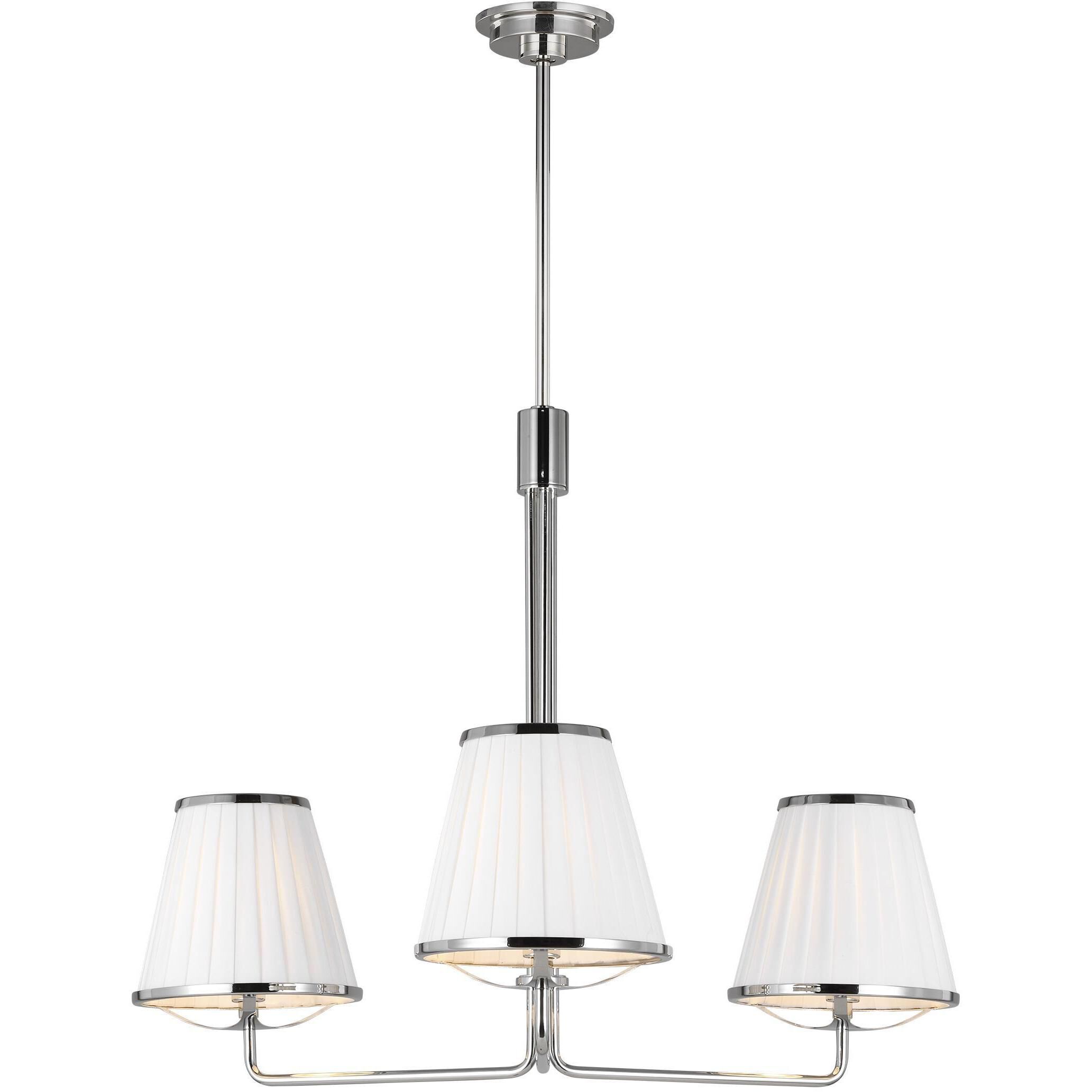 Esther 3 Light 26.5 inch Polished Nickel Chandelier Ceiling Light