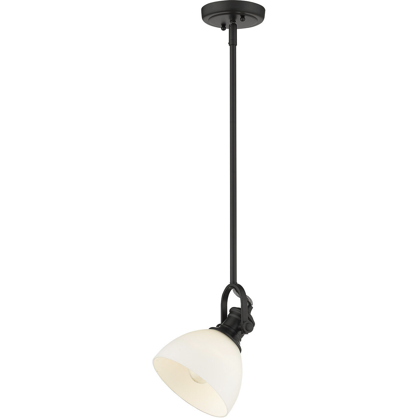 Yep Hines Pendant Ceiling Light in Matte Black, Opal Glass
