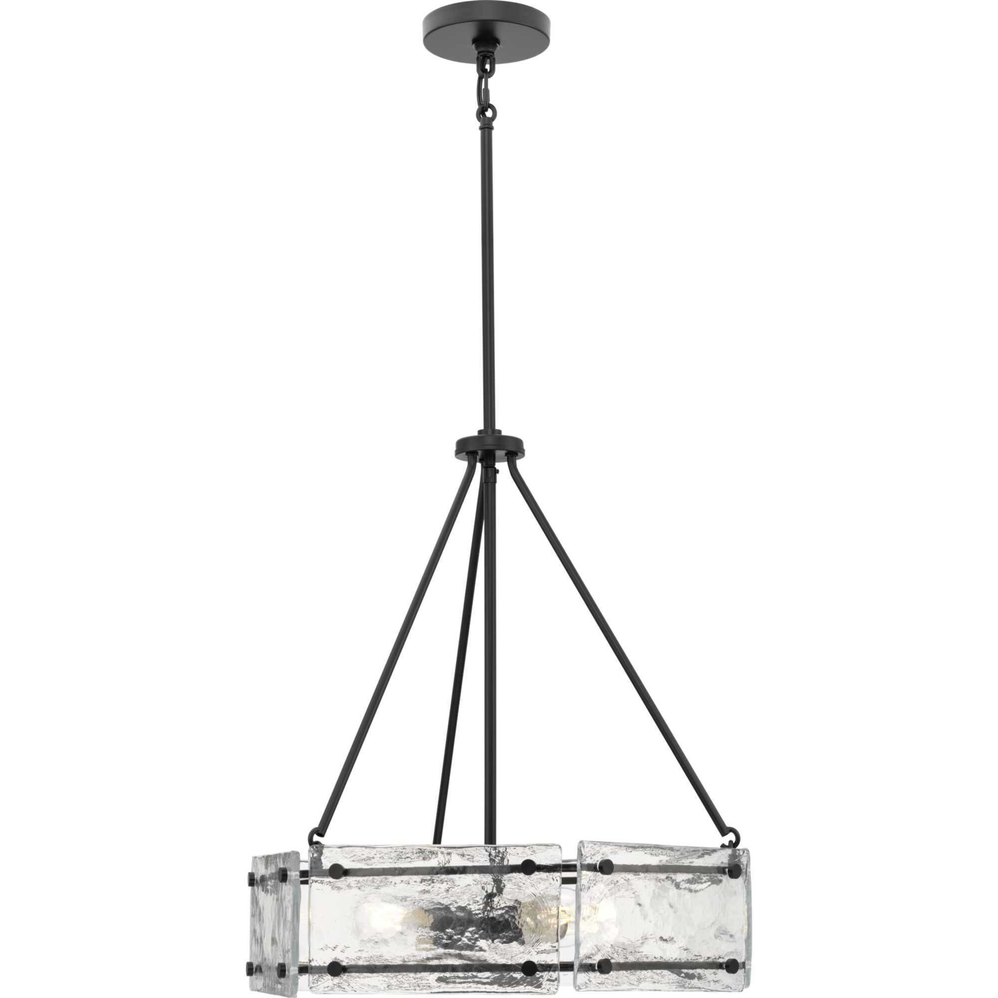 Rivera 4 Light 20.5 inch Matte Black Chandelier Ceiling Light, Design Series