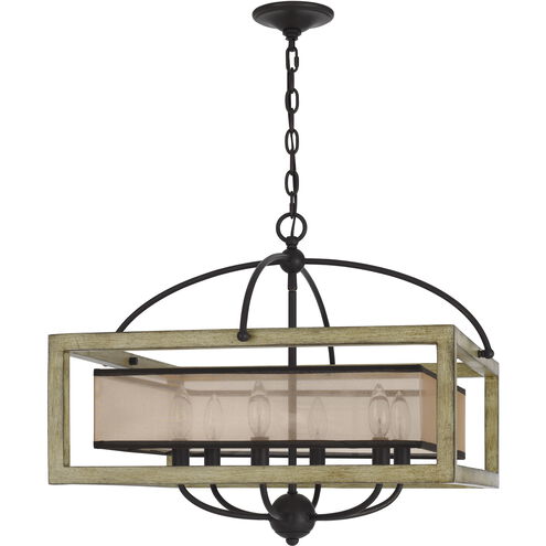 Palencia 6 Light 24 inch Distressed Oak Chandelier Ceiling Light