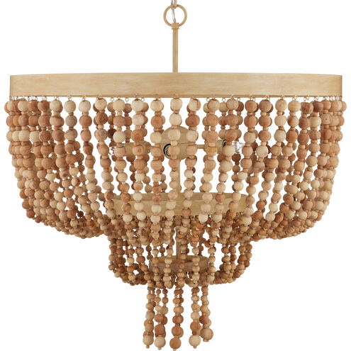 Sabia 6 Light 28 inch Natural/Coco Cream Chandelier Ceiling Light