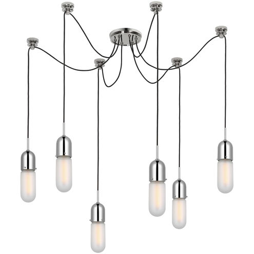Thomas O'Brien Junio LED 9.5 inch Polished Nickel Pendant Ceiling Light in Frosted Glass