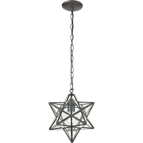 Star 1 Light 9 inch Oil Rubbed Bronze with Clear Mini Pendant Ceiling Light