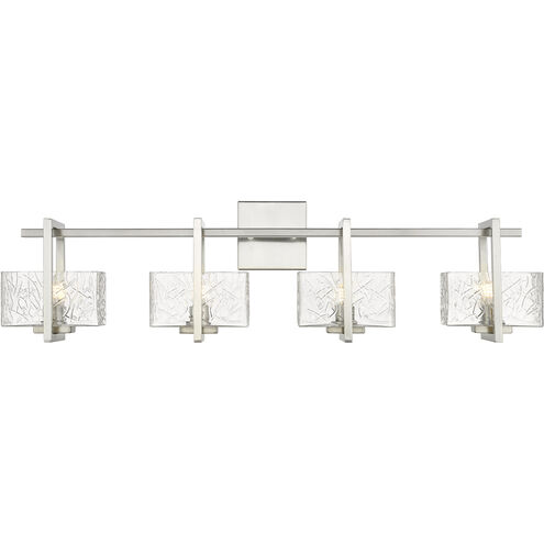 Striate 4 Light 33 inch Satin Nickel Bath Vanity Light Wall Light in Incandescent