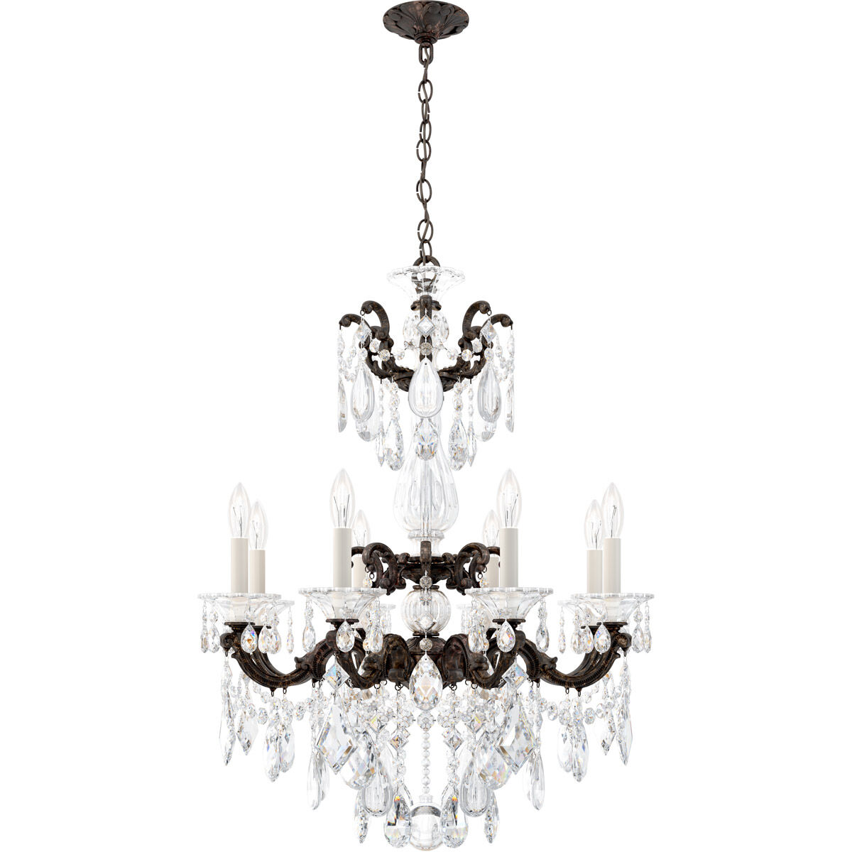 La Scala 8 Light 25 inch Heirloom Bronze Chandelier Ceiling Light in Heritage, Heirloom Bronze Cast