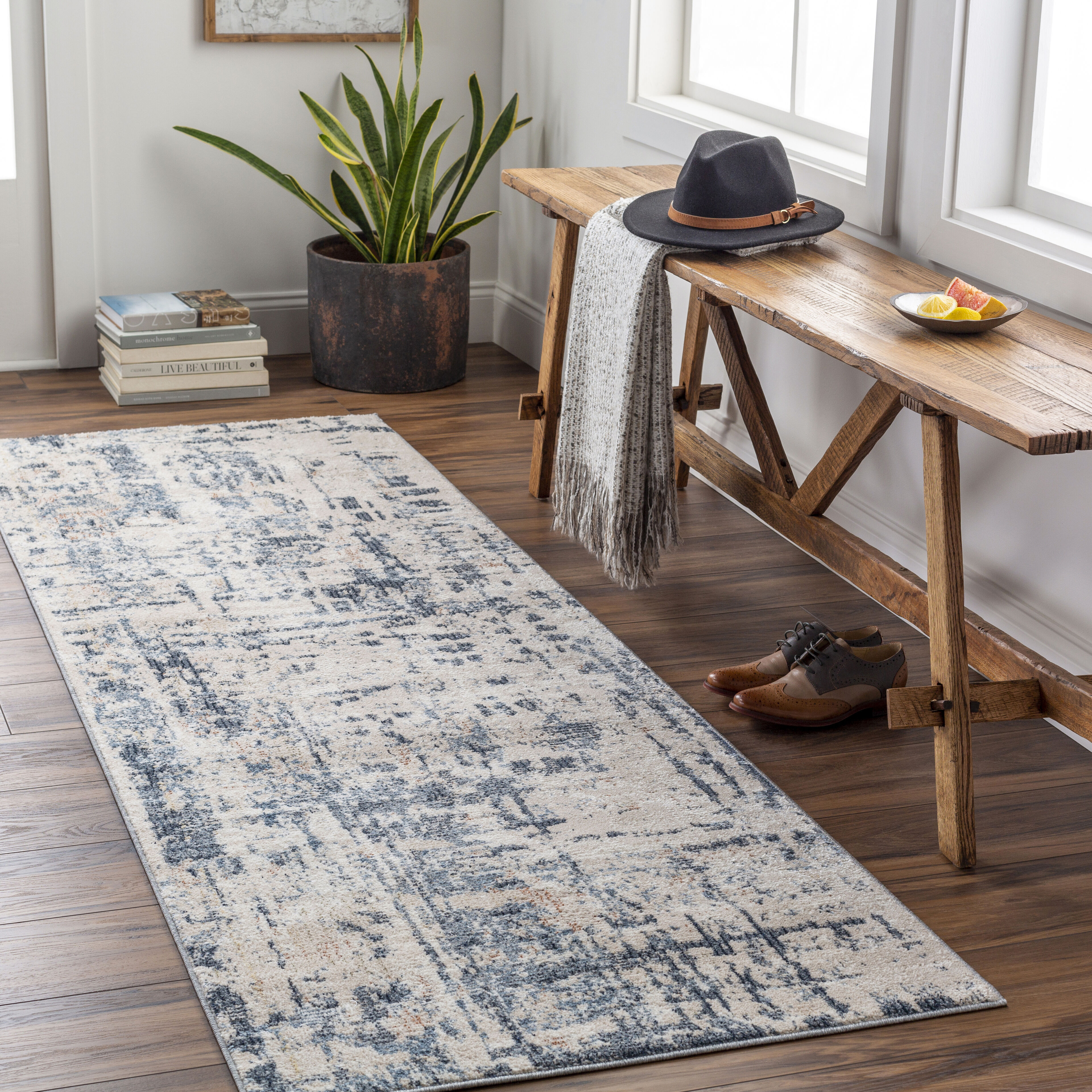 Amore 120 X 30 inch Light Grey Rug, Runner