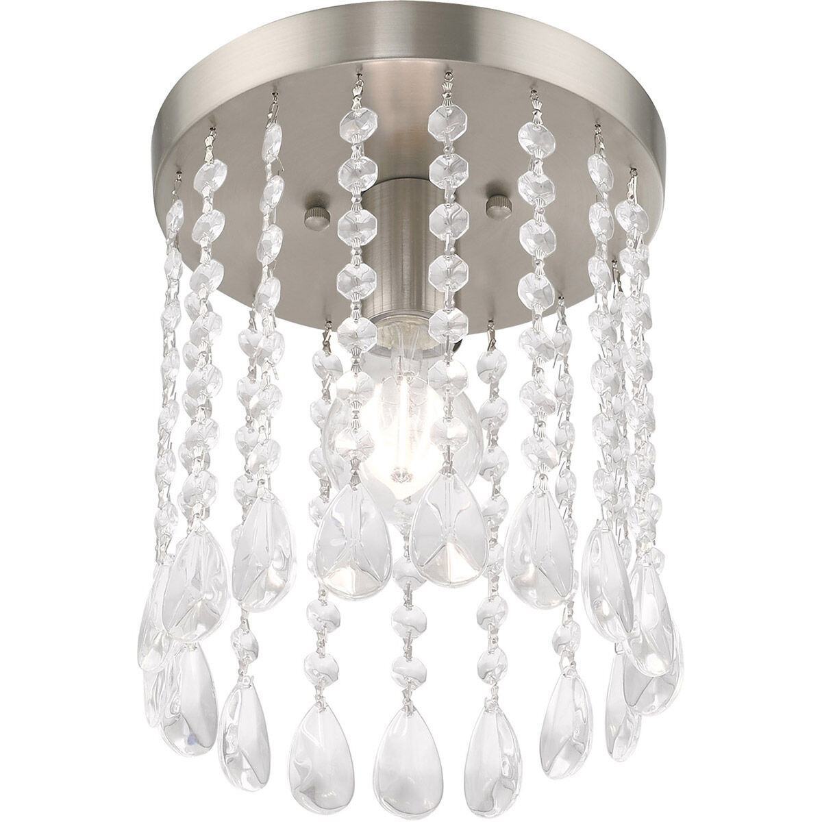 Elizabeth 1 Light 8 inch Brushed Nickel Flush Mount Ceiling Light