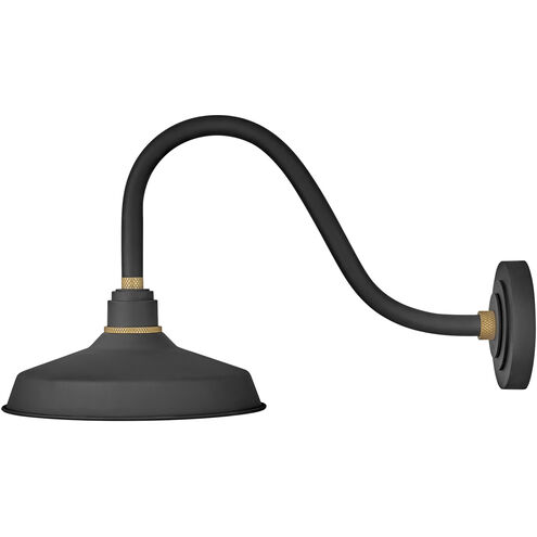 Foundry Classic Outdoor Barn Light in Textured Black, Gooseneck