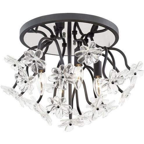 Wildflower 4 Light 19 inch Matte Black Semi-Flush Ceiling Light, Smithsonian Collaboration