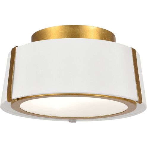 Fulton 2 Light 12 inch Antique Gold Semi Flush Ceiling Light