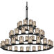 Fusion 45 Light 60 inch Matte Black Chandelier Ceiling Light in Mercury Glass, Incandescent
