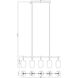 Dunbar 5 Light 40 inch Matte Black with Polished Chrome Accents Linear Chandelier Ceiling Light