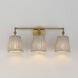 Baja 3 Light 24.25 inch Natural Aged Brass Bath Vanity Wall Light