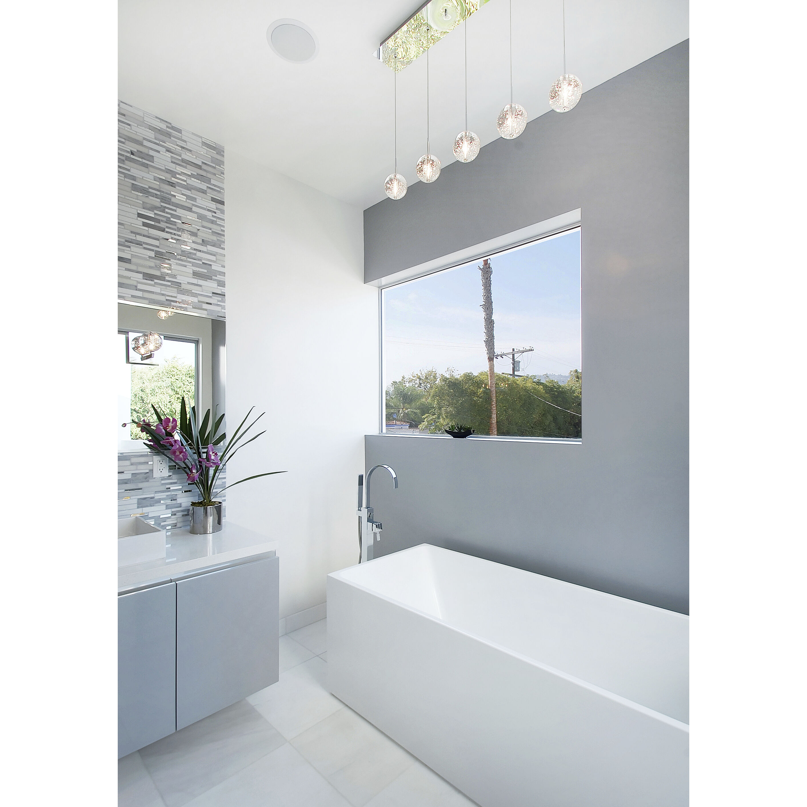 Sidney 5 Light 33.75 inch Polished Chrome Linear Pendant Ceiling Light