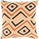 Nairobi 18 X 18 inch Beige and Burnt Orange Throw Pillow