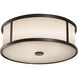 Galena 3 Light 14 inch Espresso Outdoor Flush Mount in Opal Etched Glass