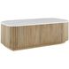 Arik 52 X 16 inch Alder Wood and White Marble Coffee Table