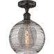 Edison Athens Deco Swirl 1 Light 10 inch Oil Rubbed Bronze Semi-Flush Mount Ceiling Light