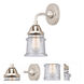Nouveau 2 Small Canton 1 Light 5 inch Polished Nickel Sconce Wall Light in Seedy Glass