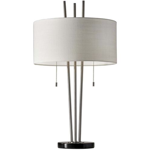 Anderson 28 inch 60.00 watt Brushed Steel and Black Marble Table Lamp Portable Light