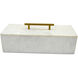 Anita 14 X 6 inch White and Brass Box