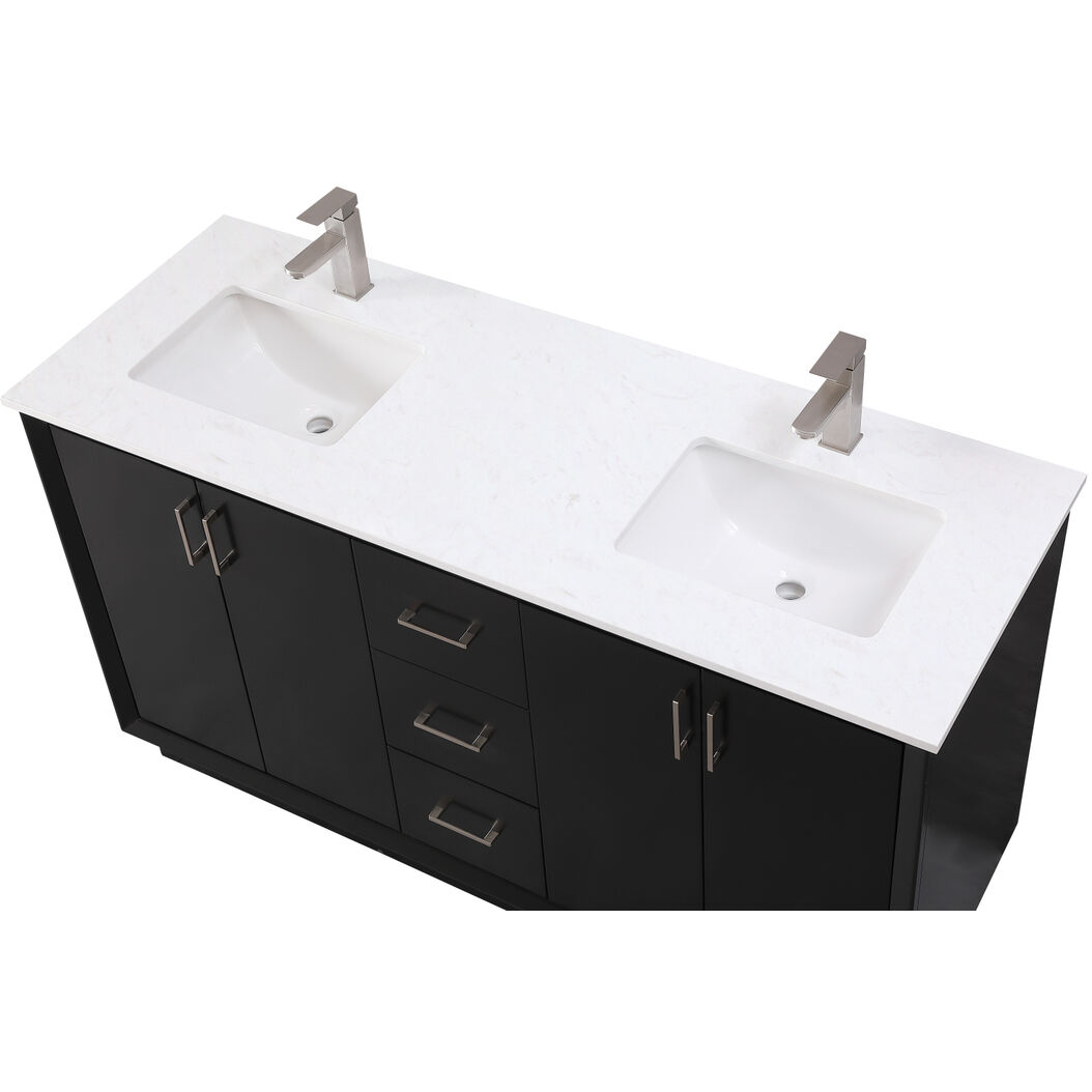 Hayes 60 X 22 X 35 inch Black Vanity Sink Set
