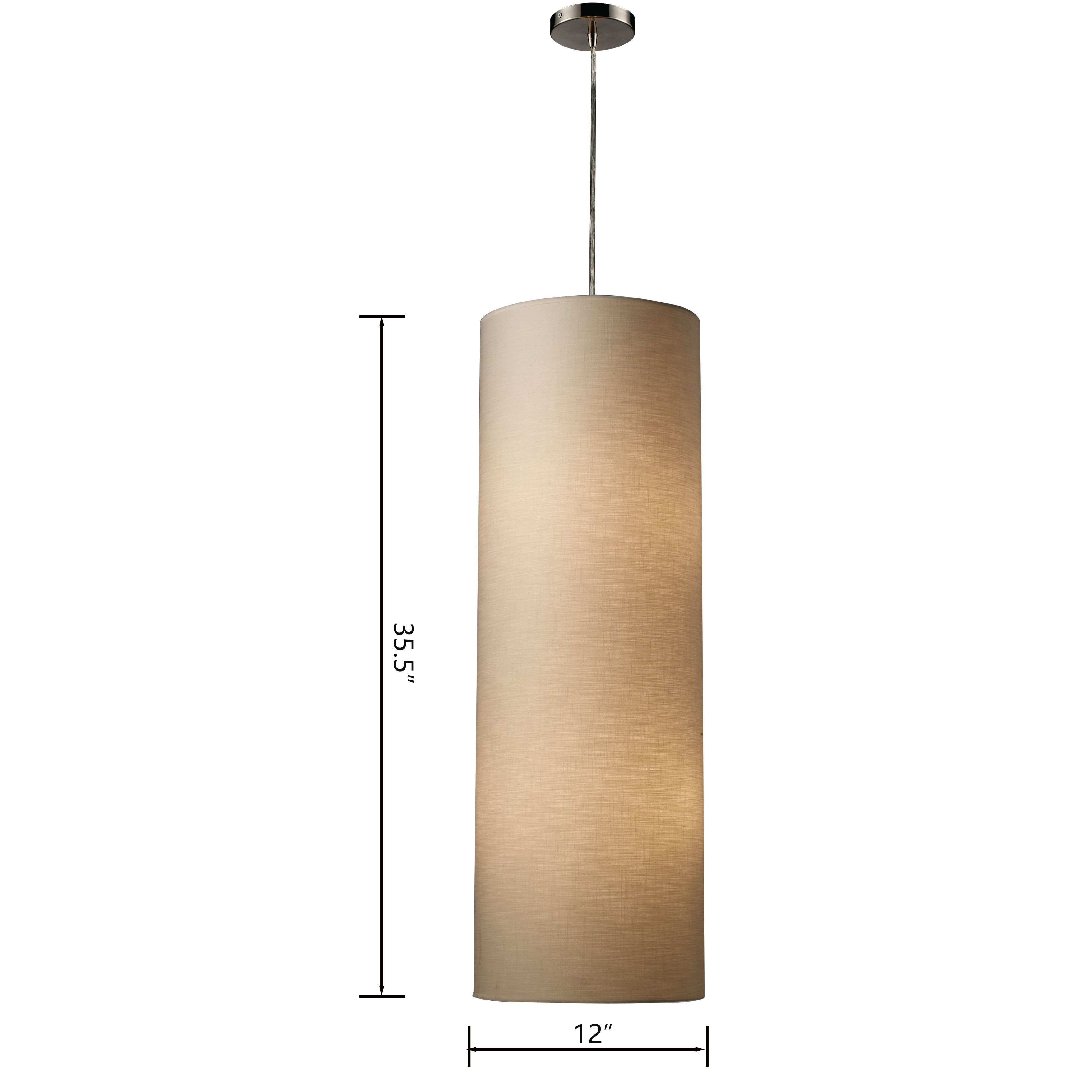 Fabric Cylinders 4 Light 12 inch Satin Nickel Pendant Ceiling Light