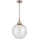 Franklin Restoration Beacon 1 Light 12 inch Brushed Satin Nickel Mini Pendant Ceiling Light in Seedy Glass