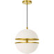 Atomic LED 12 inch Aged Brass Pendant Ceiling Light