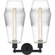Windham 2 Light 16 inch Matte Black Bath Vanity Light Wall Light in Clear Glass